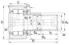 螺栓型滾輪 NUKRE35, 軸向引導(dǎo),滿裝圓柱滾子,帶偏心擋圈,兩側(cè)迷宮密封 螺栓型滾輪 NUKRE35, 軸向引導(dǎo),滿裝圓柱滾子,帶偏心擋圈,兩側(cè)迷宮密封
