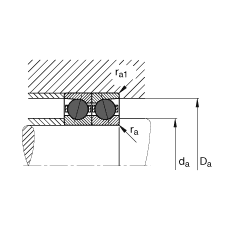 主軸軸承 HCB7020-E-T-P4S, 調節，成對或單元安裝，接觸角 α = 25°，陶瓷球，限制公差