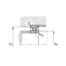 主軸軸承 HS71924-E-T-P4S, 調節，成對或單元安裝，接觸角 α = 25°，限制公差